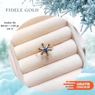 Cincin frozen biru cincin emas asli kadar 375 Emas Muda