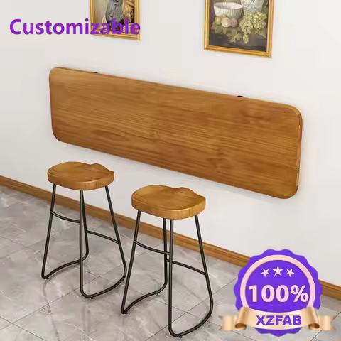 Customizable wood wall folding table wall dining table