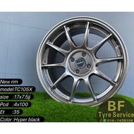 Tc105X 17x7.5jj 4x100 et35 hyper black new rim johor