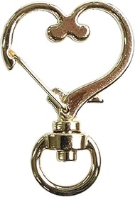 NBK S27-505-G Charm Gun Heart, Gold, Outer Diameter W 0.9 inches (2.4 cm), Pack of 10