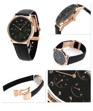 全新 agnès b.  Agnes b watch 春夏 日本限定 MARCELLO 系列 女裝  三眼 皮帶錶 （精工 seiko ）黑金