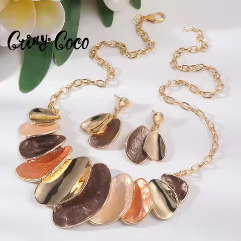 Cring Coco Enamel Necklaces Fashion Neck Choker New in Jewelry Trend Geometric Necklace for Women We