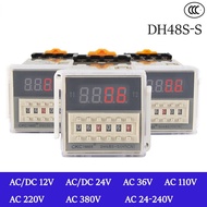 Currency Digital LED Programmable Timer Relay Switch DH48S-S 0.1S-99H AC/DC 12V 24V 36V 110V 220V  S
