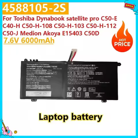 New 7.6V 6000mAh 4588105-2S Laptop battery For Medion Akoya E15403 C50D Toshiba Dynabook satellite p