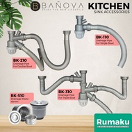 BANOVA Kitchen Sink Drainage Waste / Bottom Piping / Bottle Trap / Penapis Sinki / Paip Salur / Bara