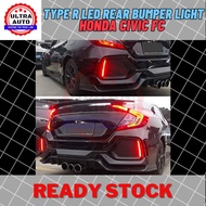 HONDA CIVIC FC TYPE R LED REAR BUMPER REFLECTOR LIGHT 2016-2020 3-in-1 FUNCTION RUNNING LAMP