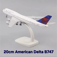 DELTA 20cm American Airplane Boeing 747 B747 World Airways Diecast Metal Toy Display Decoration Coll