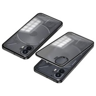 全城熱賣 - 適用於 Nothing Phone 2 彈扣款金屬邊框磨砂手機殼（黑色）