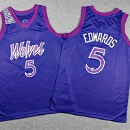 25-26 Timberwolves City Edition Purple Basketball Jersey Breathable Embroid Fan Edition No.5 Edwards
