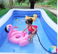 Swimming Pool Family EXTRA LARGE White High Quality Home Use Paddling Size Inflatable Square  3 Laye