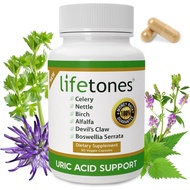 Lifetones Uric Acid Support 60 Vegan Capsules - Herbal Joint Cleanse for Men and Women - Natural Remedy, Flexibility Boost - Non-GMO, Gluten-Free Vitamins