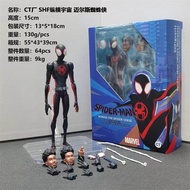 Ct Factory Shf Spider-man 2099 Miguel Ohara Với Hai Đầu Thực Tế Điêu Khắc Marvel Comics Series Khớp
