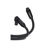VANAUX Optical Digital Cable L-Type 360° Rotatable TOSLINK SPDIF Optical Audio Cable Home Theater, Sound Bar, TV, PS4, Xbox, Game Console, etc. - Black (3M)