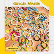 Beaded Rings, 6 Pieces, Korean Style Rings, Unique Cute Rings Monte RingRing Beads