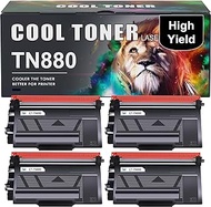 Cool Toner Compatible TN880 Toner: Cartridge Replacement for Brother TN880 TN-880 TN 880 HL-L6200DW MFC-L6700DW MFC-L6800DW HL-L6200DWT HL-L6300DW MFC-L6900DW Super High Yield Printer Black Ink 4Pack