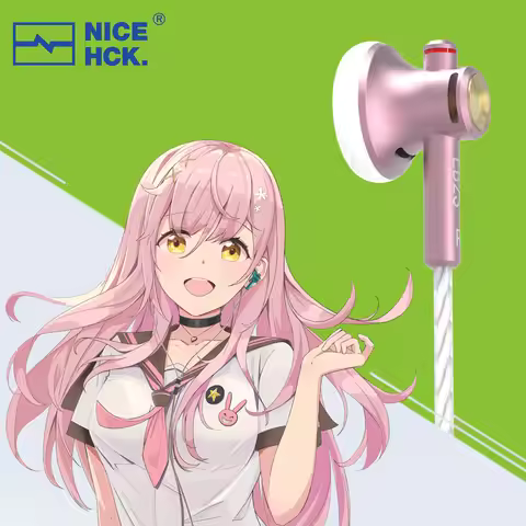 NICEHCK EB2S Flat-Head Earbud 15.4mm LCP Diaphgram Dynamic Earphone HD Microphone HiFi Metal Vocal S