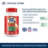 Move Free Advanced PRO with High-Absorption Chondroitin, Glucosamine, MSM, Joint Supplements, 120CT 