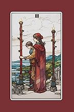 Two of Wands - Tarot Card Notebook - Card No.28 (Color Ed.): A5 Ruled Lined Tarot Journal Diary Sket