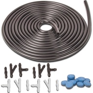 Windshield Washer Hose Kit,includes 4 Meter Washer Fluid Hose and 12 Pcs Hose Connectors for Car Win