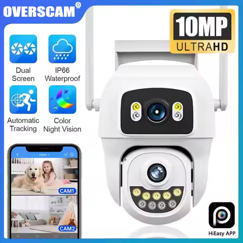 Wifi PTZ Camera Dual Lens 5K10MP HD Outdoor IP Camera 5MP Auto Tracking Security Protection CCTV Sur
