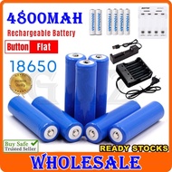 ✅【FS Durable】18650 Battery 4800mAh 3.7V Lithium Rechargeable Battery AAA / AA Battery High Endurance Battery Charger