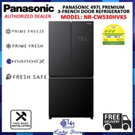 (BULKY) PANASONIC NR-CW530HVKS 500L 3-FRENCH DOOR REFRIGERATOR, PRIME FREEZE, NANOE X TECHNOLOGY, 1 YEAR WARRANTY