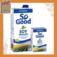 So Good Soy Milk Regular โซกู๊ด นมถั่วเหลือง สูตรดั้งเดิม ขนาด 1 กล่อง 1 แพ็ค และ 1 ลิตร นม so good สูตรเจ นมจืด