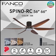 FANCO SPINO RC 56 / 66 Inches DC Motor 3C Light 6 Blade Remote Control Ceiling Fan