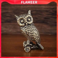 [FlameerMY] Brass Owl Figurine Office Statue Brass Statue Craft Ideal Gift Compact Delicate