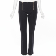 THE ROW black modal cotton dual gold zipper minimal legging pants XSXS