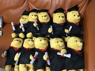 （現貨）Hong Kong Disneyland Winnie the Pooh Graduation Plush  迪士尼 維尼熊 小熊維尼  畢業公仔  公仔 毛公仔（全新正版）Disneylan
