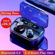 8D HIFI Bass Sound Earphone with Mic Waterproof Bluetooth Earphone Stereo Earphones With Charging Ca