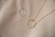 KARMA 極簡閃閃圓圈項鍊 – 925純銀鍍18K金