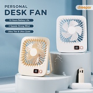 Dreepor Portable Table Fan USB Rechargeable Mini Desk Fan 18650 mAh Battery Small Desktop Fan Suit F