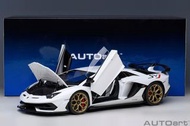 全新未開封 日版 1/18 Lamborghini Aventador SVJ Pearl White AUTOart diecast
