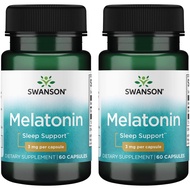 Swanson Melatonin 3 Milligrams 60 Capsules (2 Pack)