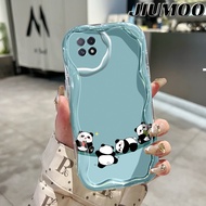 JIUMOO Casing Hp OPPO A73 5G OPPO A72 5G OPPO A53 5G Case Pola Naga dan Panda transparan Silikon Sof
