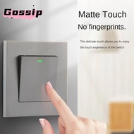 GOSSIP On /  Push Buttons, Matte Grey Home Accessories Wall Switches,  Durable with LED Lamp 1Way Bu