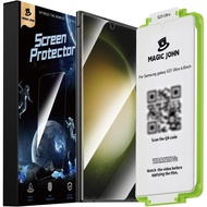 MAGIC JOHN 2 Pack Screen Protector for Samsung Galaxy S23 Ultra - Ceramic Film, Fingerprint ID Compa