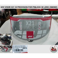 GIVI VISOR X21 W PROVISION FOR PINLOCK 30 LENS SMOKE/ CLEAR ORIGINAL GIVI ORIGINAL FLIP UP VISOR