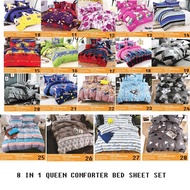 FAISYA 8 IN 1 Cadar Comforter Tebal Set/Toto/Queen Bedsheet/blanket/Selimut/toto Bed sheet Set Queen