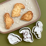 Forest Bird Egret Parrot Flamingo Children Japanese Style 3D Cookie Mold Fondant Novice DIY Baking T