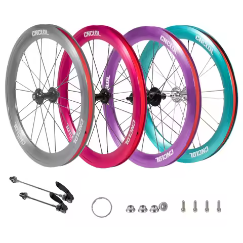 CNCLOL 349 Wheelset For Brompton & Folding Bike, Outer 3 Shifter Wheelset Three Speed Front & Rear W