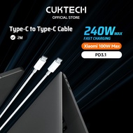 CUKTECH 240W 5A Braided Cable Type-C to Type-C Fast Charging Cable Xiaomi 100W PD3.1 Supercharge for
