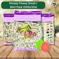 [CM] Simply Chewy Guava Flavour Chewy Candy Small / Mini Pack (100pcs / 15pcs) Halal