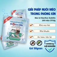 HŨ 500G Men khử khuẩn và khử mùi men BIOLINE BS1 ECOPETS diệt mầm bệnh trong cát mèo Bảo vệ boss và