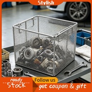 stylish365 Ultrasonic Cleaning Basket with 2 Handles 5/32in Mesh 7.87x7.87x7.87in Square Stainless S