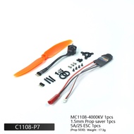 Mini Micro MC1108 4000KV Brushless Motor Support 1S 5A/2S 5A 5030 Propeller for RC Fixed Wing Micro 