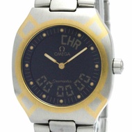 歐米茄海馬北極星類比數位 18K 金鋼手錶 2540.50 拋光