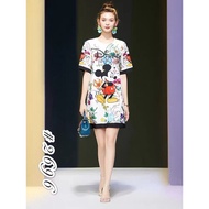 Mickey Mouse Dress Plus Size Dress T Shirt Dress Long Shirt Korea Casual Dress Long T Shirt